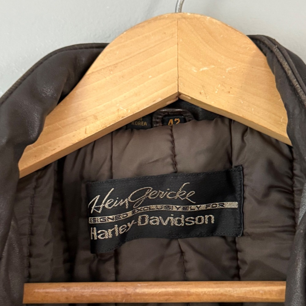 Vintage Hein Gericke Harley-Davidson Leather Biker Jacket 42 - Picture 2 of 12